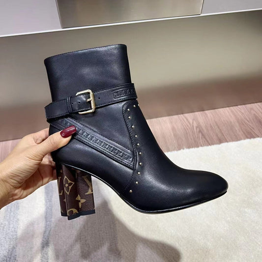 LV 25s Silhouette Ankle Boot 75mm Black Cowhide