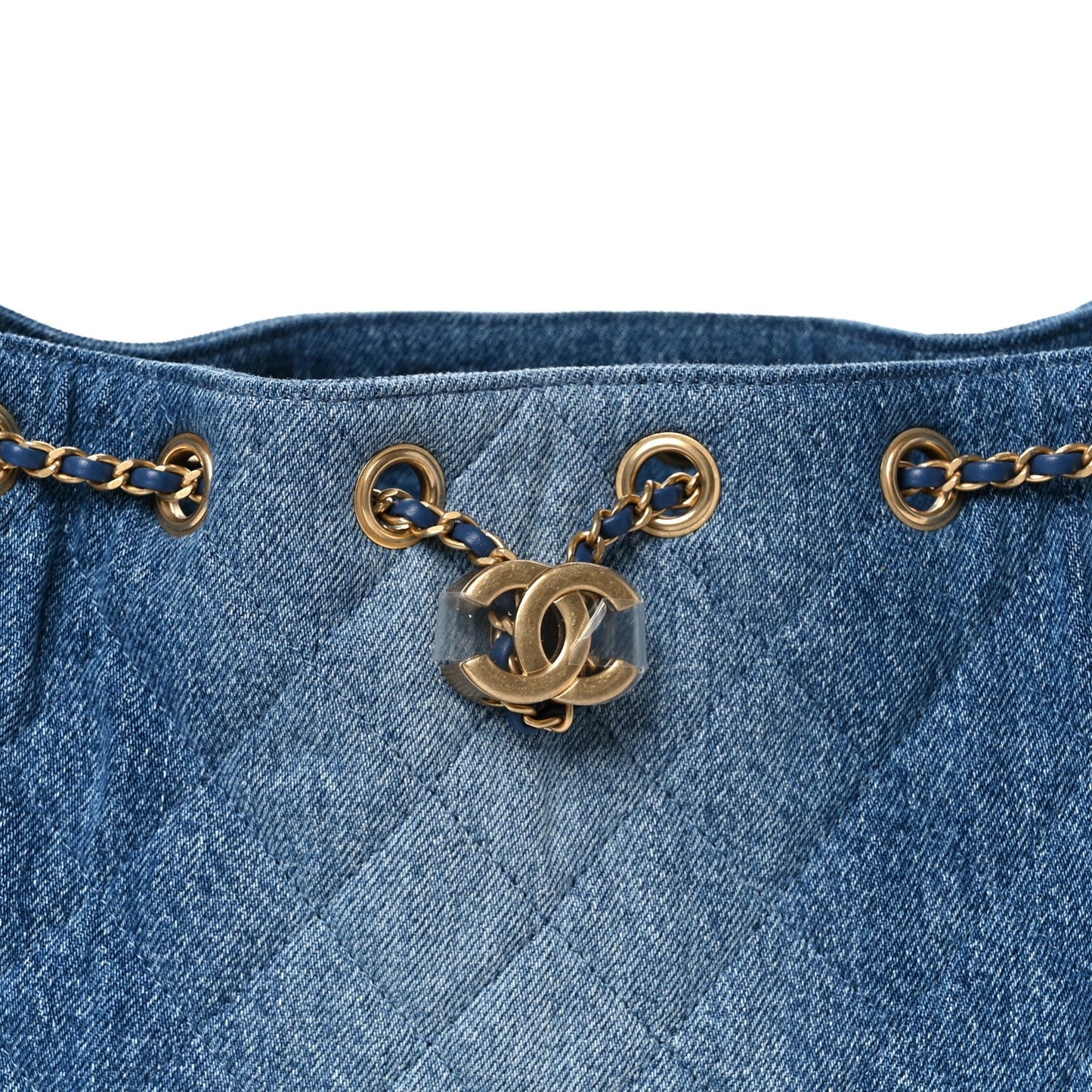 Washed Denim Quilted Mini Chanel 25 Handbag Blue