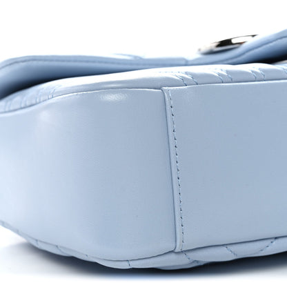 Lambskin Matelasse Medium GG Marmont Shoulder Bag  Light Blue