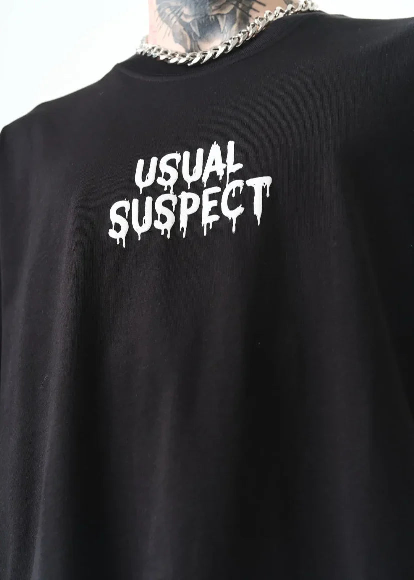 T-shirt oversize Hallstarz « Usual Suspects » Mickey Mouse – imprimé cartoon dos