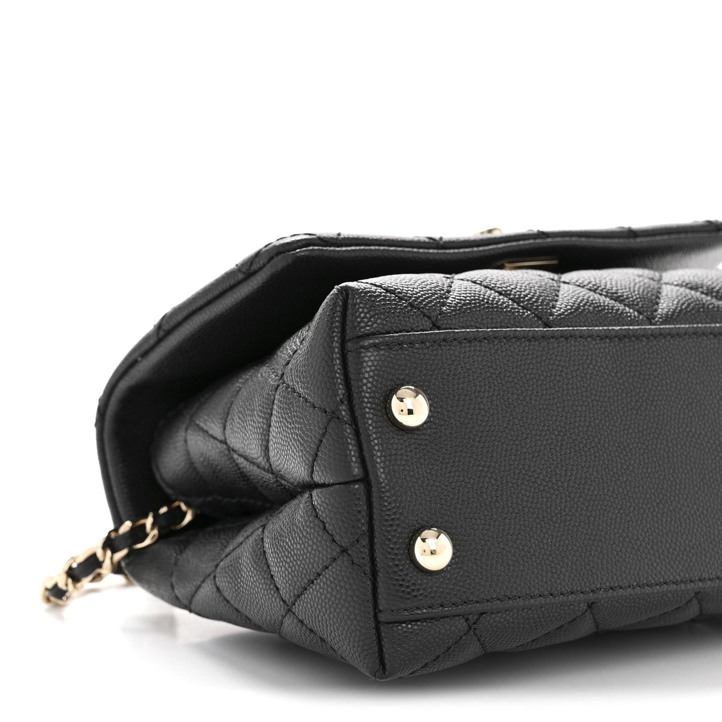 Caviar Quilted Extra Mini Coco Handle Flap Black