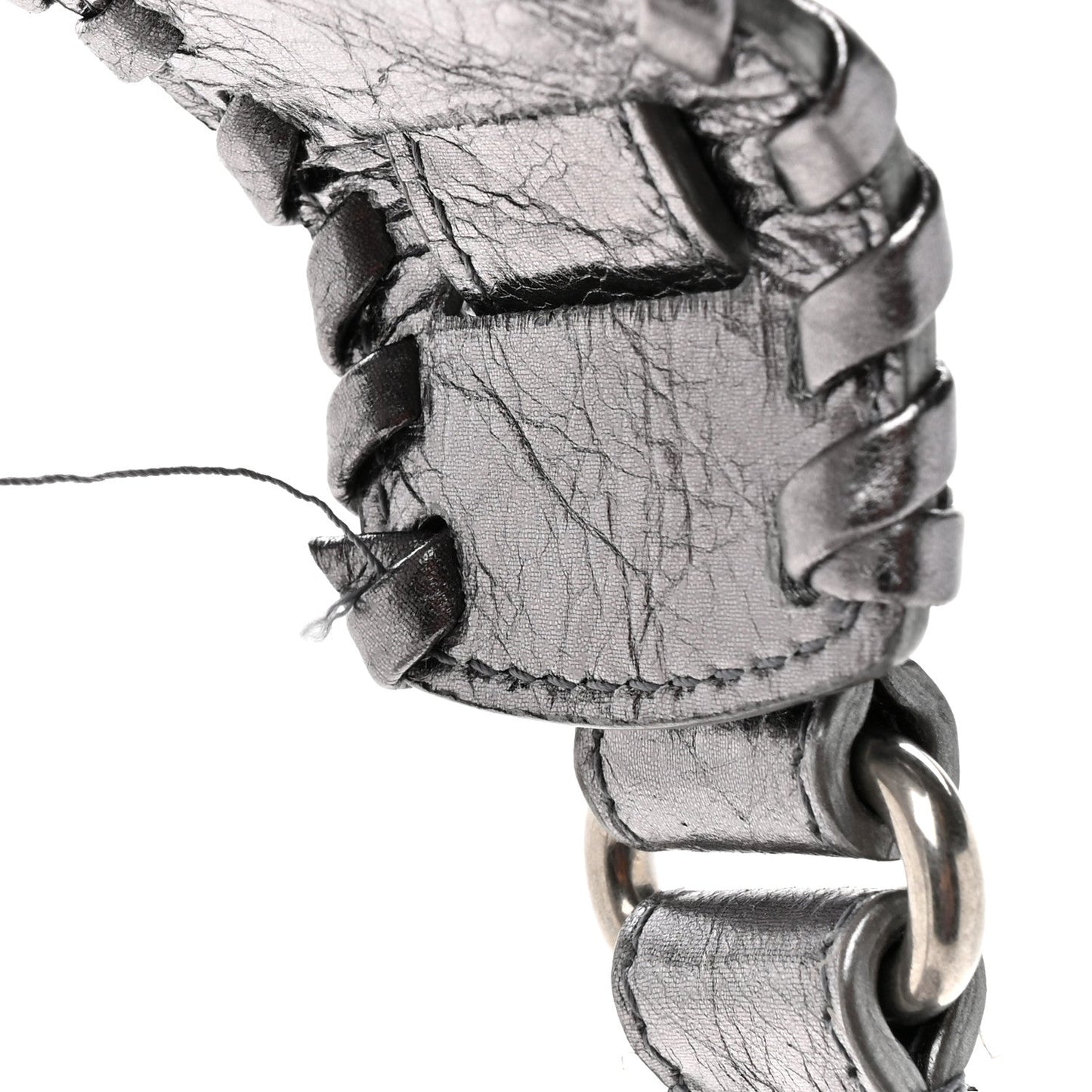 Metallic Agneau Arena Mini Le Cagole Duffle Crossbody Bag Silver