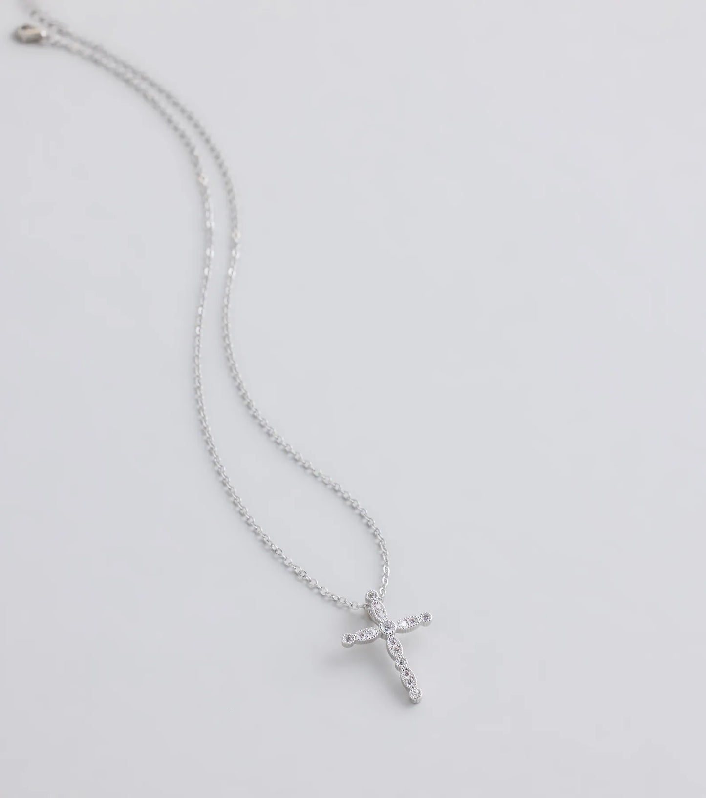 Divine Sparkle Cubic Zirconia Cross Necklace