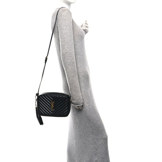Calfskin Matelasse Monogram Lou Camera Bag Black