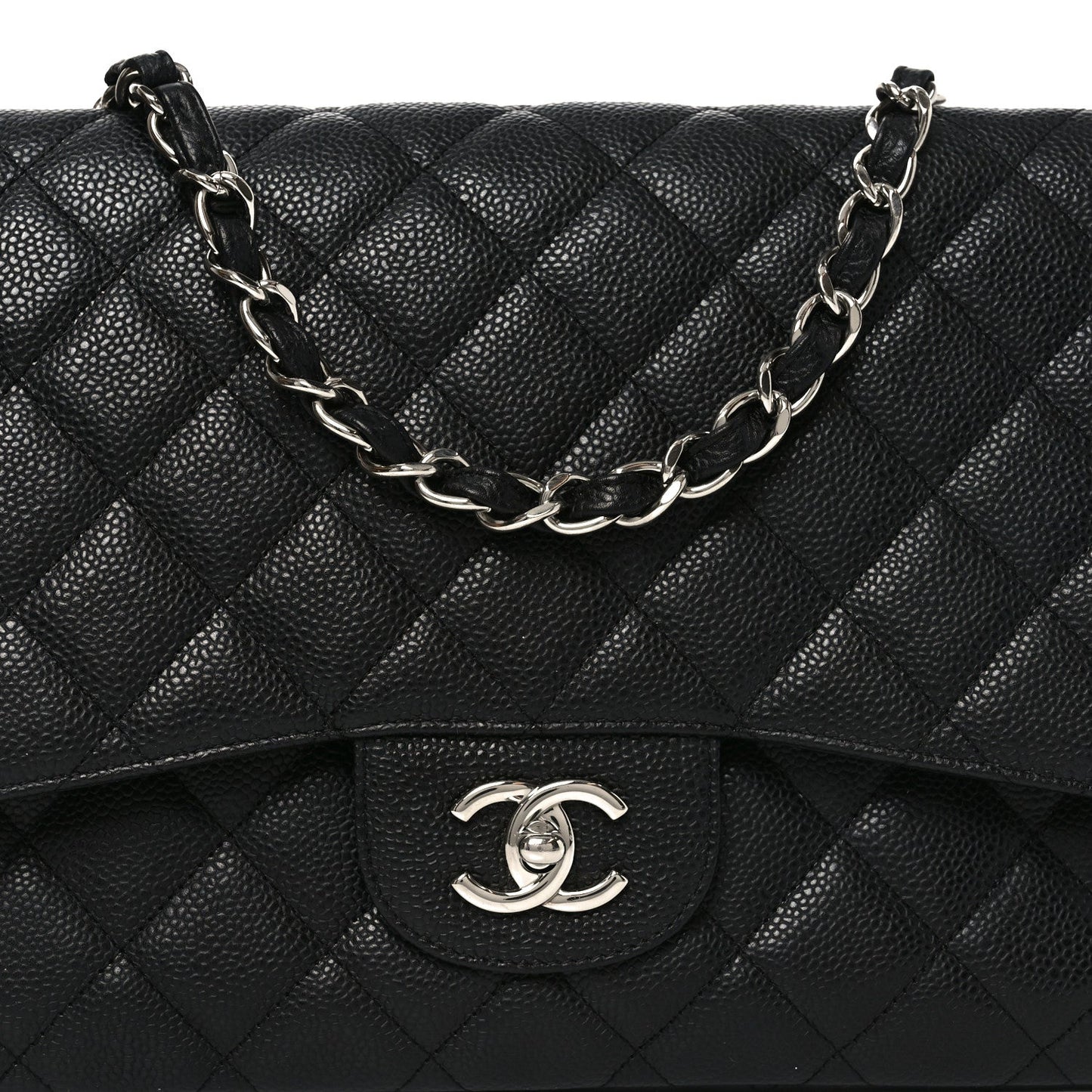 Caviar Quilted Jumbo Single Flap Black