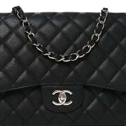 Caviar Quilted Jumbo Single Flap Black