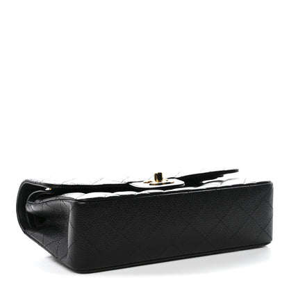Caviar Quilted Small Double Flap Black