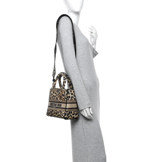 Canvas Medium Mizza Embroidered Lady D-Lite Beige Multicolor