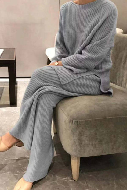 Trajes de rayas de punto acanalado de moda