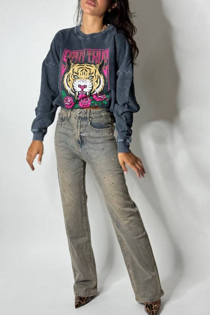Sudadera con cabeza de tigre