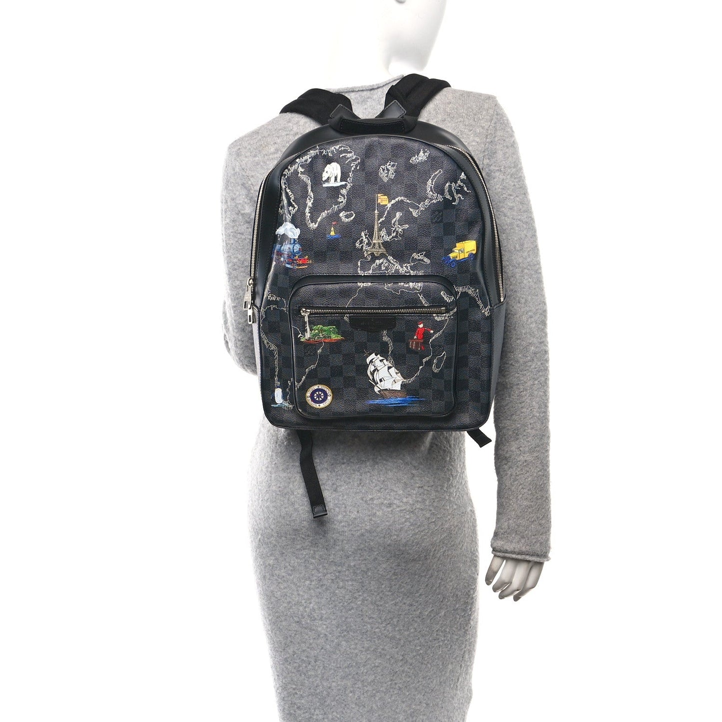 Damier Graphite World Map Josh Backpack