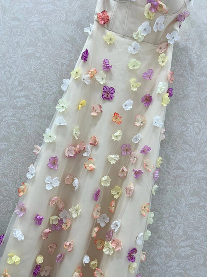 ZIMMERMANN TUBE DRESS WITH 3D FLORAL PATTERN 275124