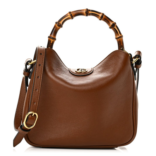 Softy Wonka Textured Dollar Calfskin Small Diana Shoulder Bag Cuir