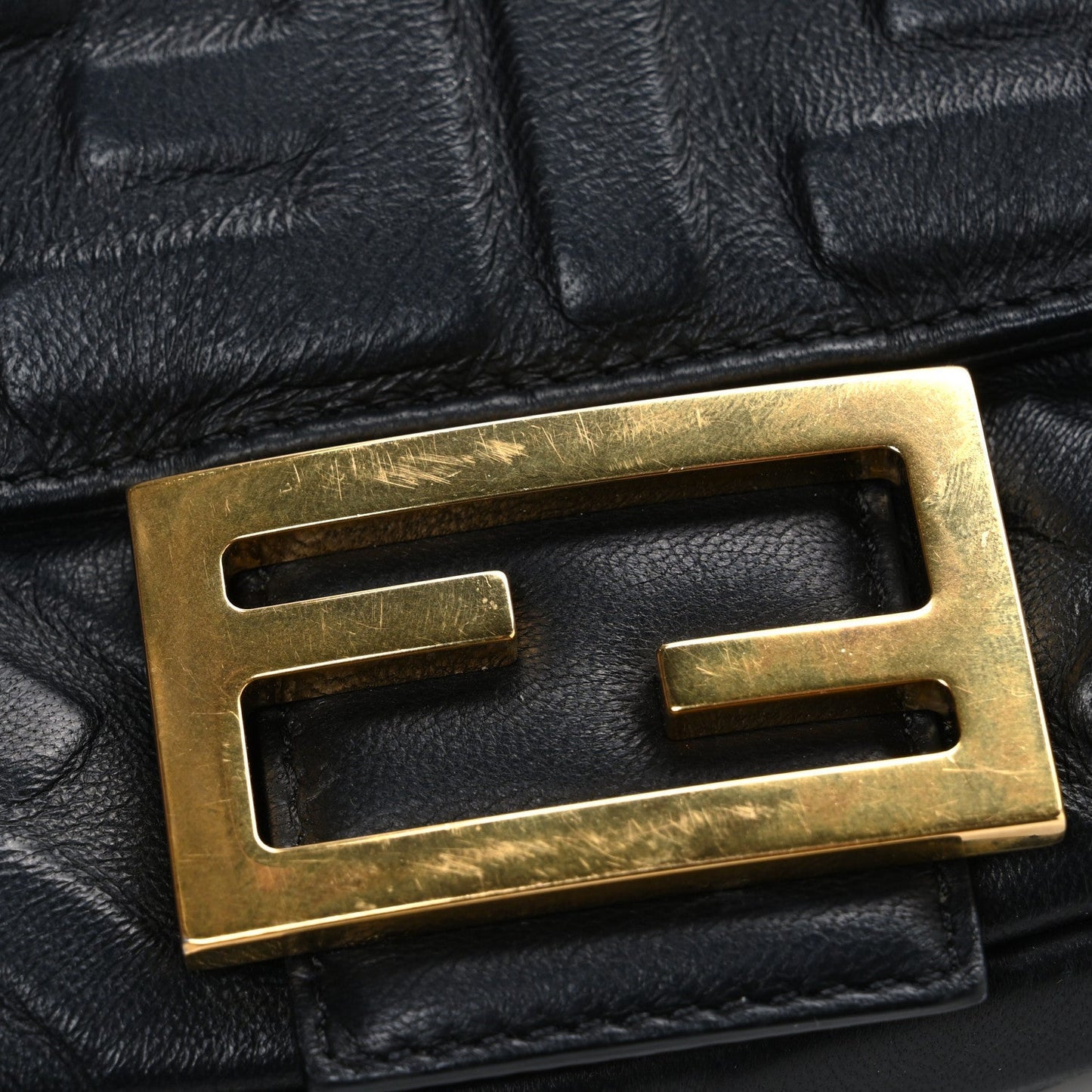 Nappa FF 1974 Embossed Baguette Black