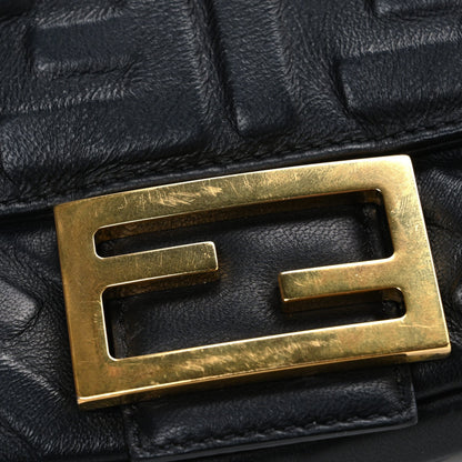 Nappa FF 1974 Embossed Baguette Black