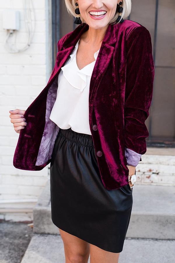 Blazer de terciopelo elegante de influencer