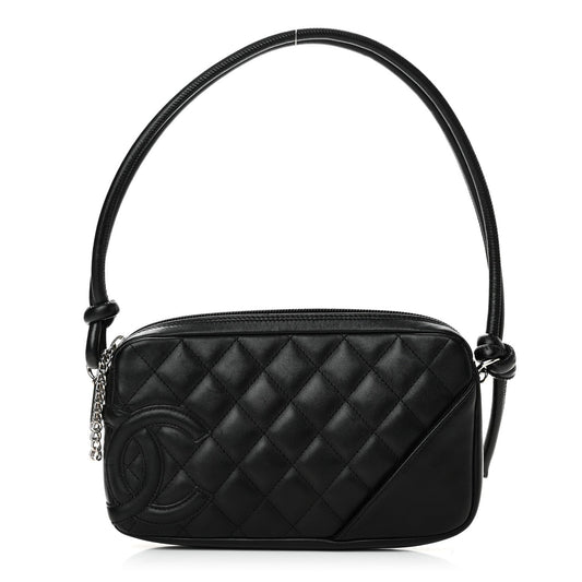 Calfskin Quilted Cambon Pochette Black