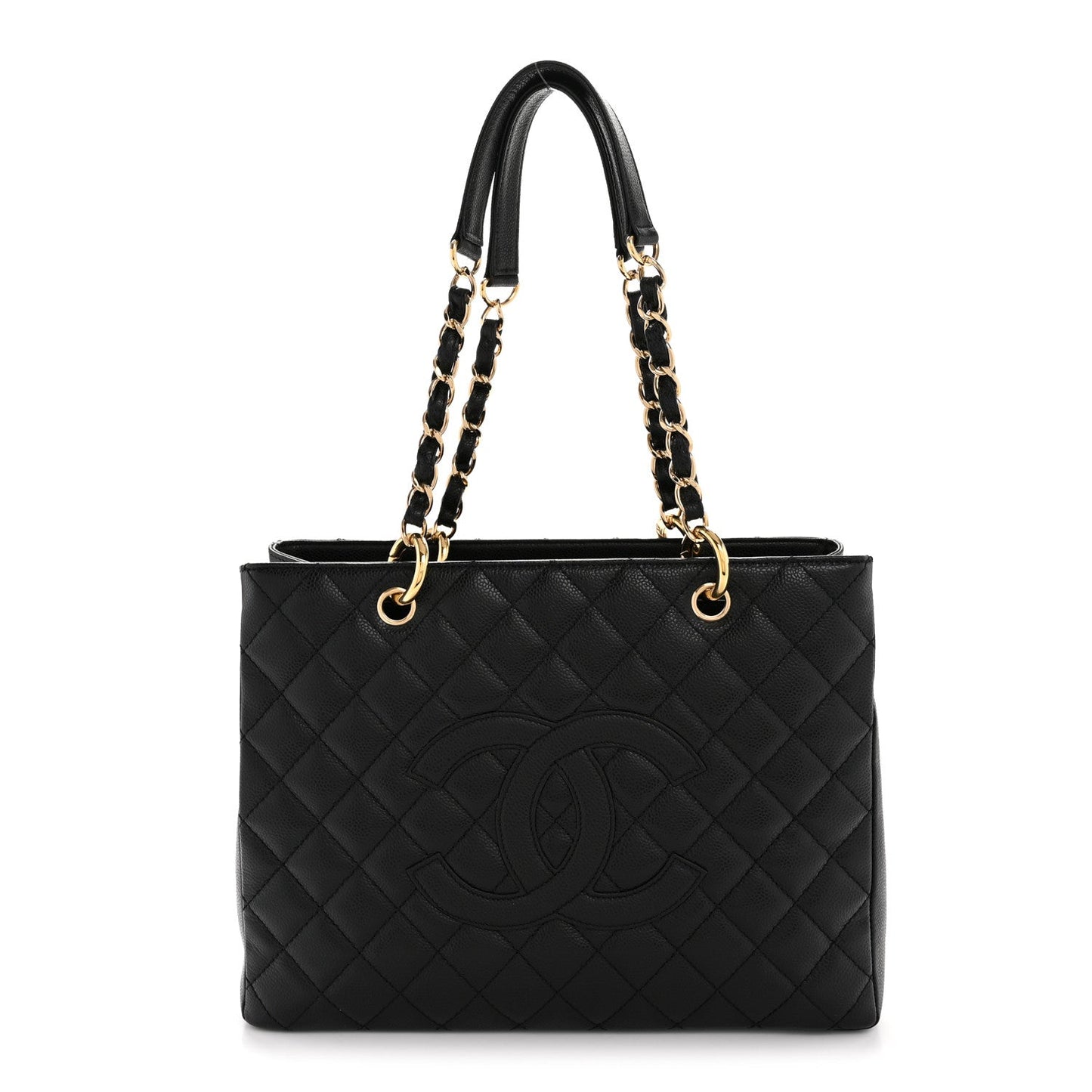 Caviar Quilted Grand Shopping Tote GST Black