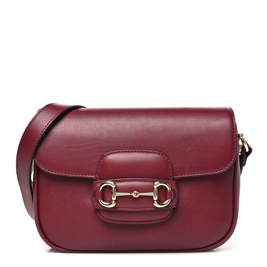 Soft Calfskin Horsebit 1955 Small Shoulder Bag Rosso Ancora