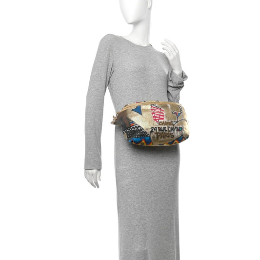 Graffiti Printed Canvas Street Spirit Waist Belt Bag Multicolor
