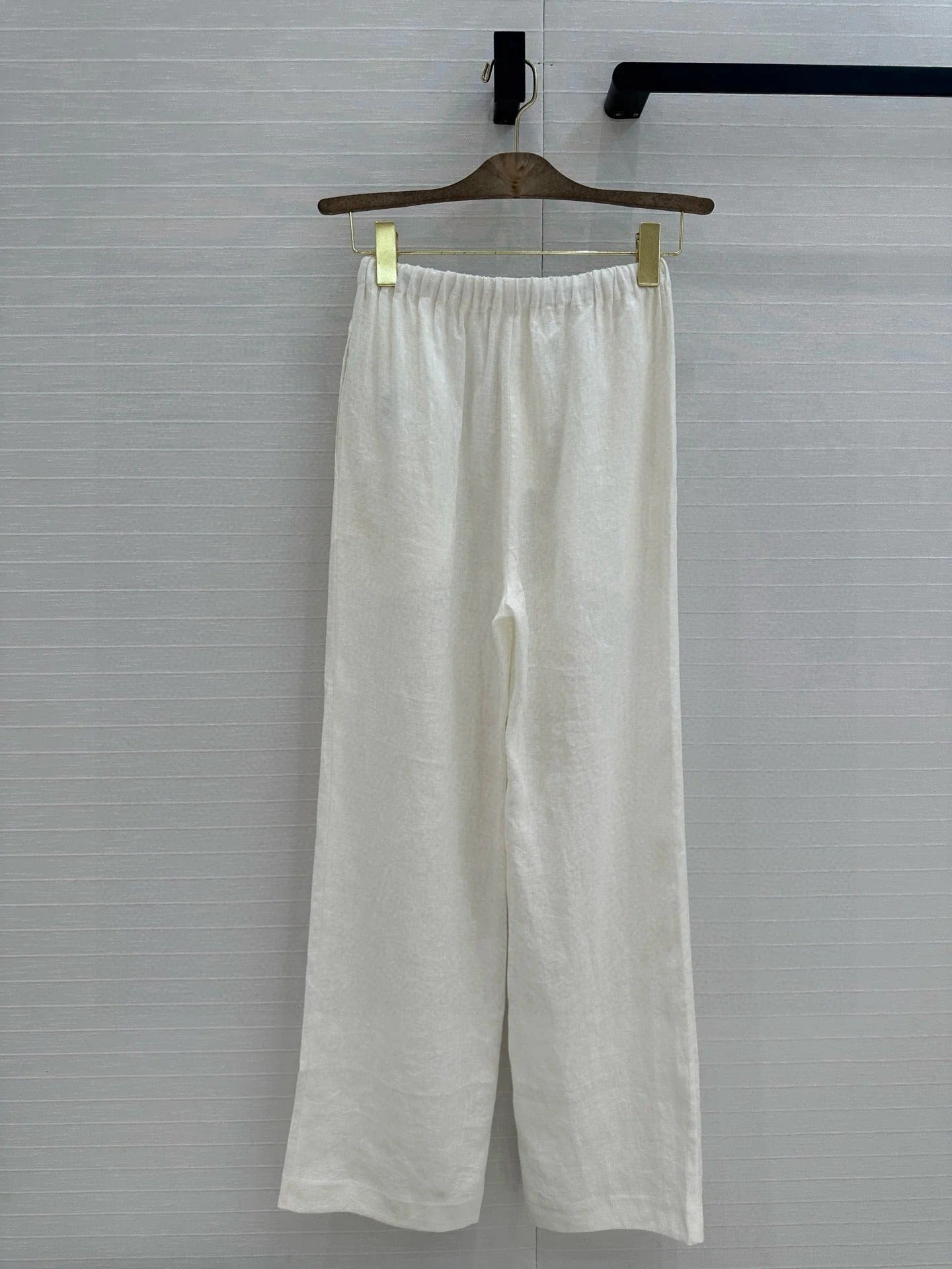 LP STRAIGHT-LEG LINEN PANTS IN WHITE