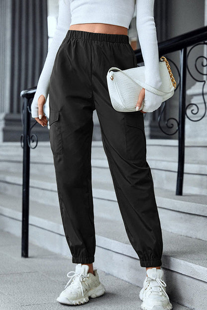 Pantalones cargo casuales multicolores, pantalones ajustados con múltiples bolsillos