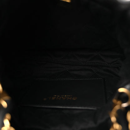 Shiny Calfskin Quilted Mini Chanel 22 Black