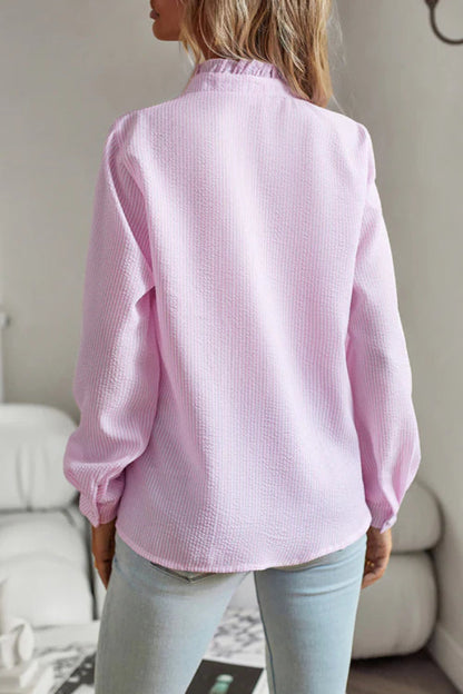 TOP DE MANGA LARGA CON VOLANTES MAKE IT LAST - 4 COLORES 