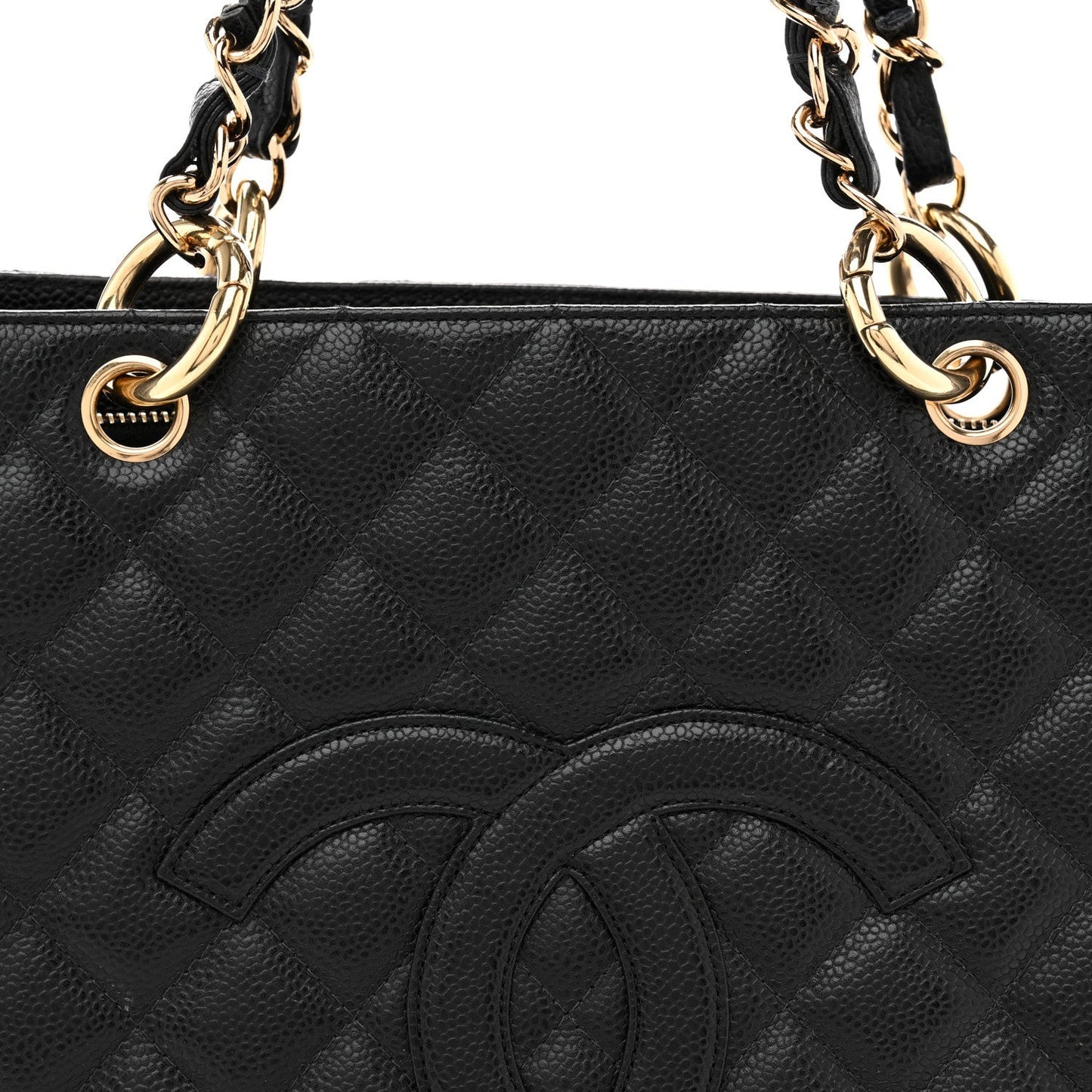 Caviar Quilted Grand Shopping Tote GST Black