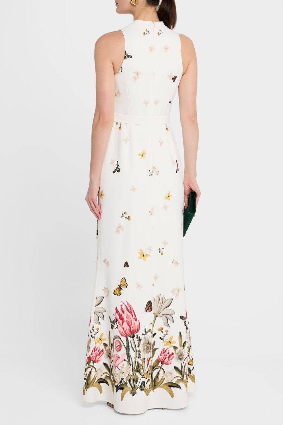 Vestido largo sin mangas con estampado de mariposas de Moira 