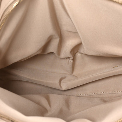 Calfskin Elaphe Stitched Large Chevron Chic Shopping Bag Beige