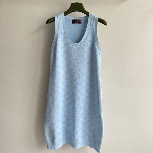 Gucci Knitted Dress Blue Cotton