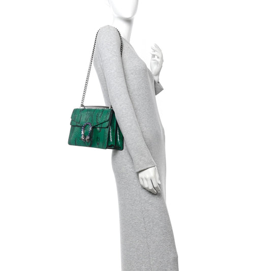 Snakeskin Small Dionysus Shoulder Bag Green