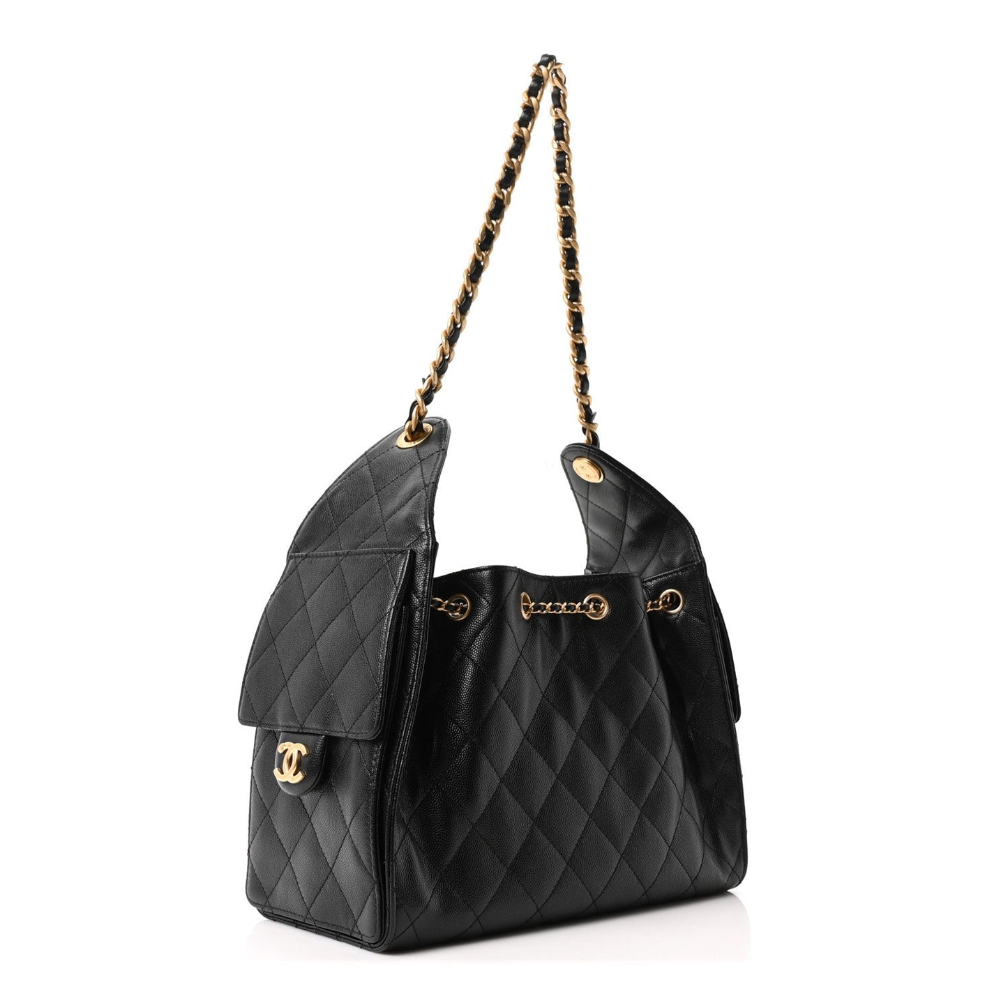 Caviar Quilted Small Chanel 25 Handbag Black