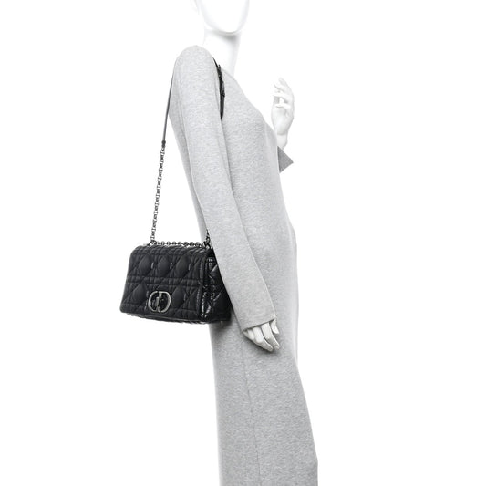 Calfskin Macrocannage Large Caro Bag Black