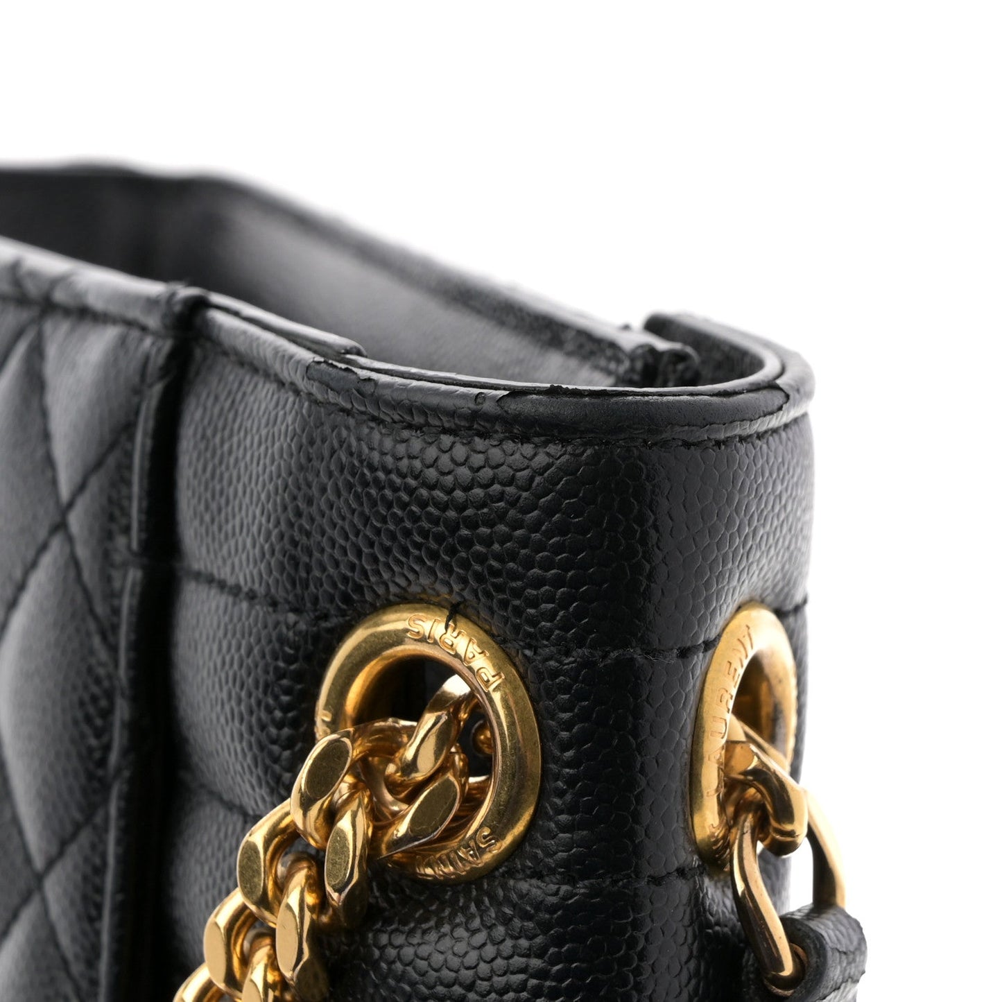 Grain De Poudre Textured Mixed Matelasse Triquilt Medium Monogram Satchel Black