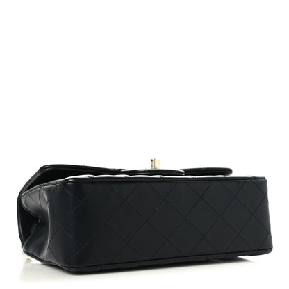 Lambskin Quilted Mini Rectangular Flap Black