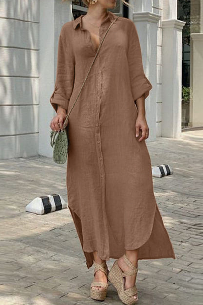 VESTIDO CON CUELLO CAMISA Y BOTONES
