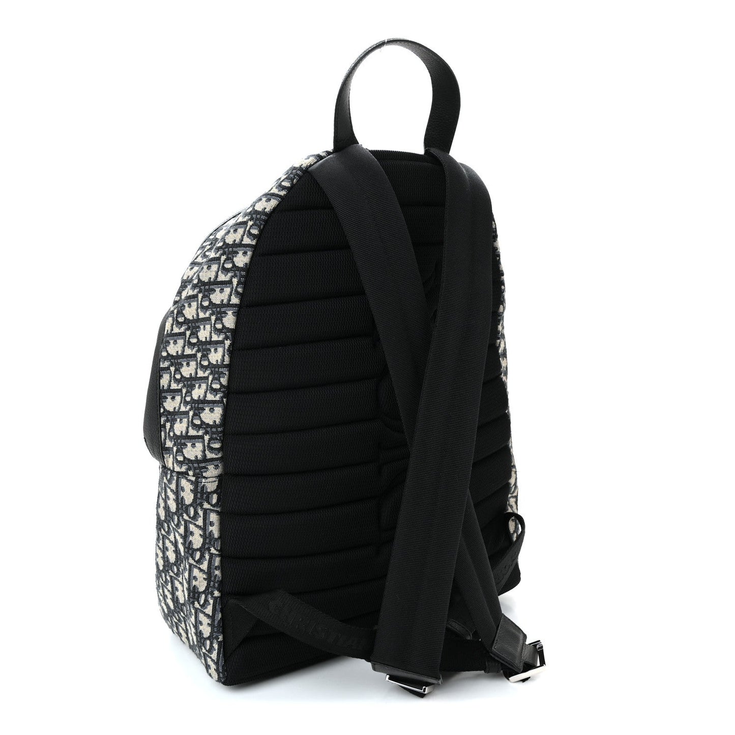 Oblique Calfskin Rider Backpack Beige Black