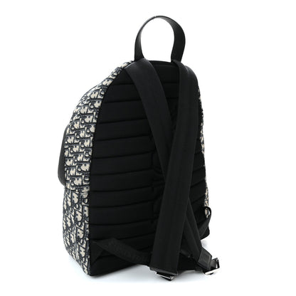 Oblique Calfskin Rider Backpack Beige Black