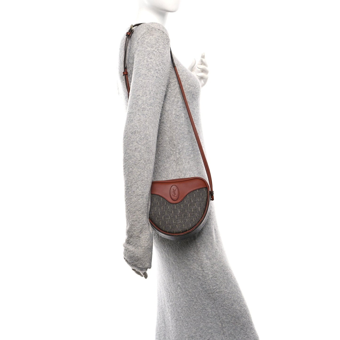 Canvas Smooth Calfskin Le Monogramme Coeur Crossbody Chestnut