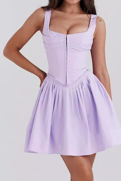 Vestido corto con volantes y corsé Betsy 