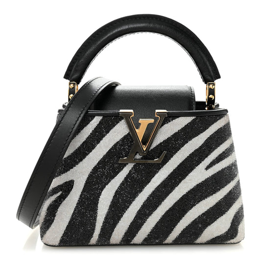 Swarovski Calfskin Capucines Mini Zebra