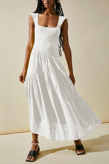 Vestido bohemio de resort con falda tubo y espalda descubierta