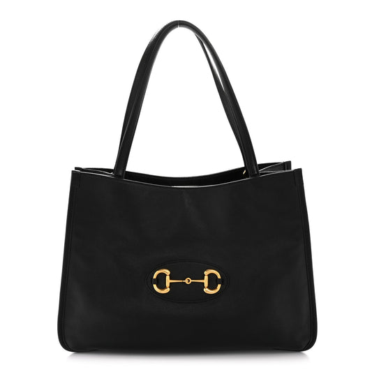 New Sakai Calfskin Lux Horsebit 1955 Tote Bag Black