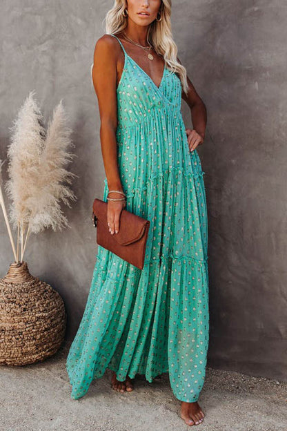 Vestido largo escalonado ajustable