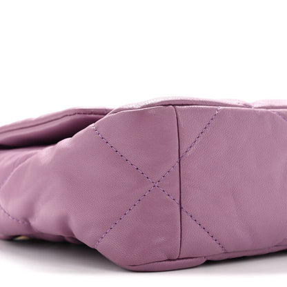 Goatskin Quilted Medium Chanel 19 Flap Purple