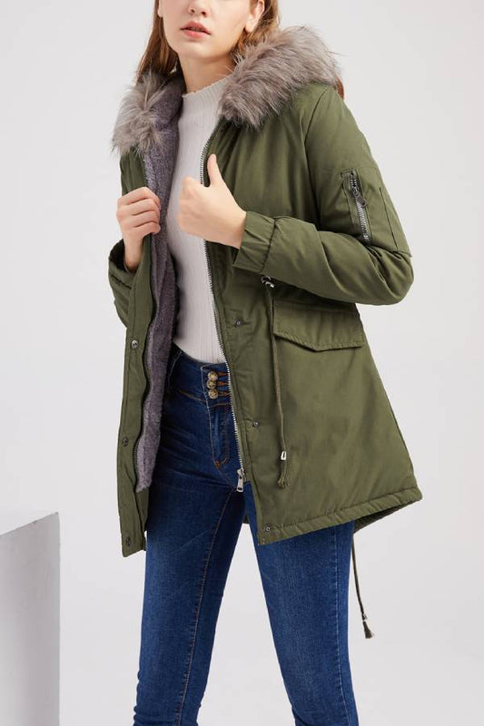 Abrigo polar cálido de invierno con capucha y chaqueta acolchada de algodón.