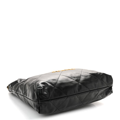 Shiny Calfskin Quilted Chanel 22 Black
