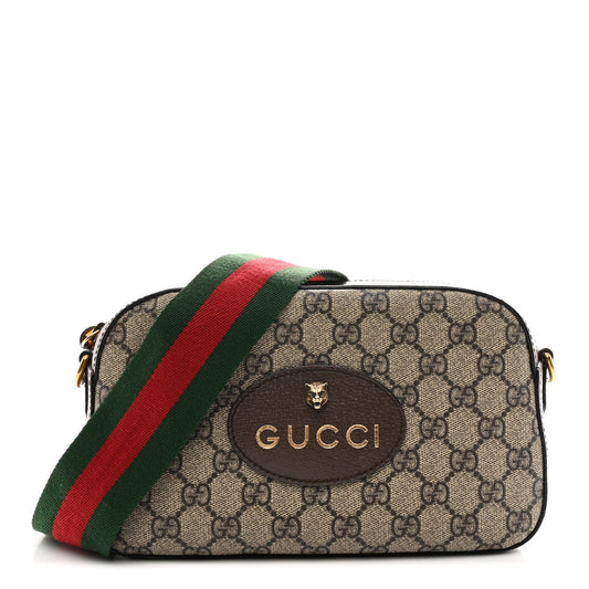 GG Supreme Monogram Web Neo Vintage Shoulder Bag Beige New Acero Crop